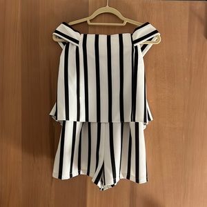 Topshop Black and White Romper - Size 6